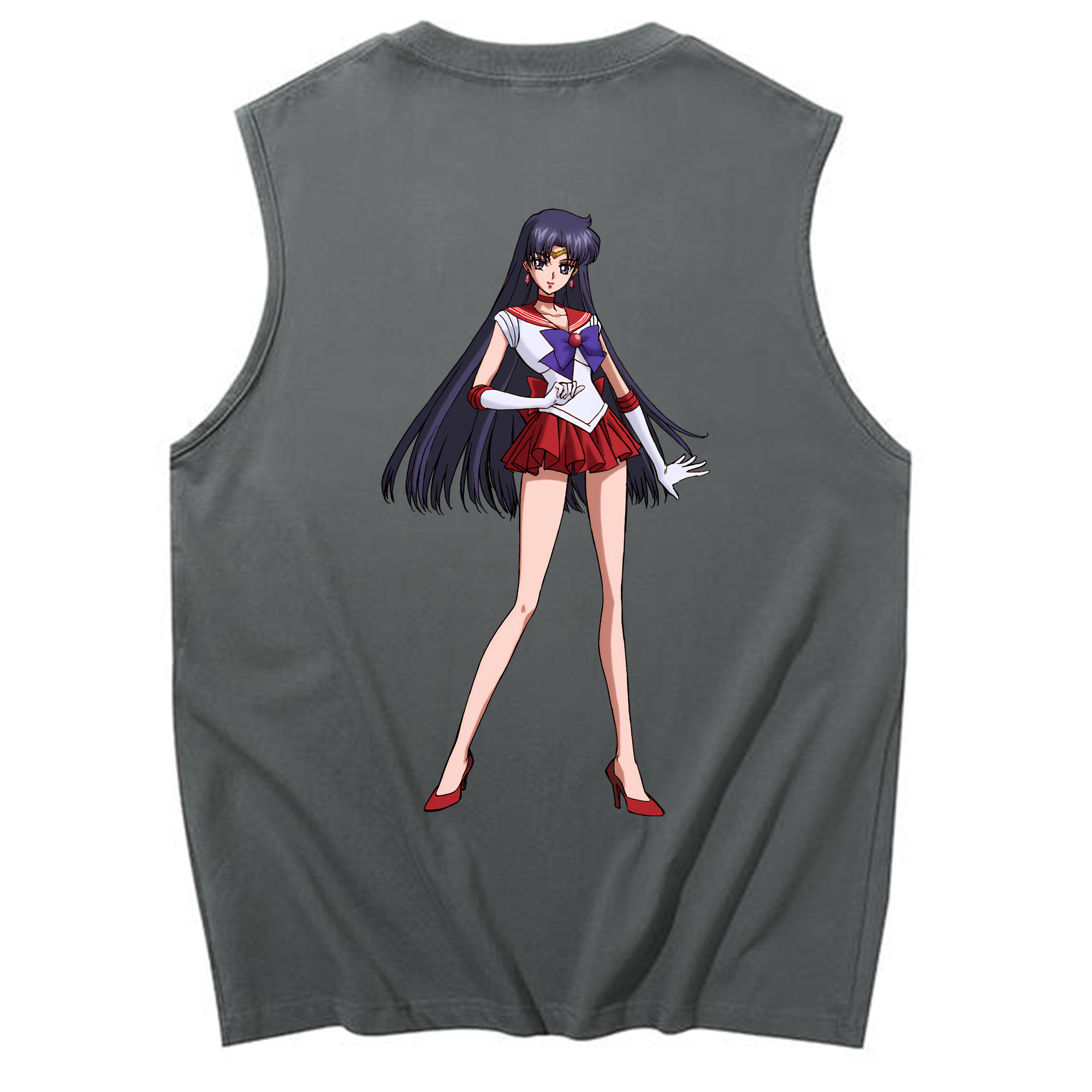 （画像用） 美少女戦士セーラームーン 火野レイ ひの レイ Sailor Moon Hino Rei （セーラーマーズ,Sailor Mars） コットン100％タンクトップ（背面プリント）